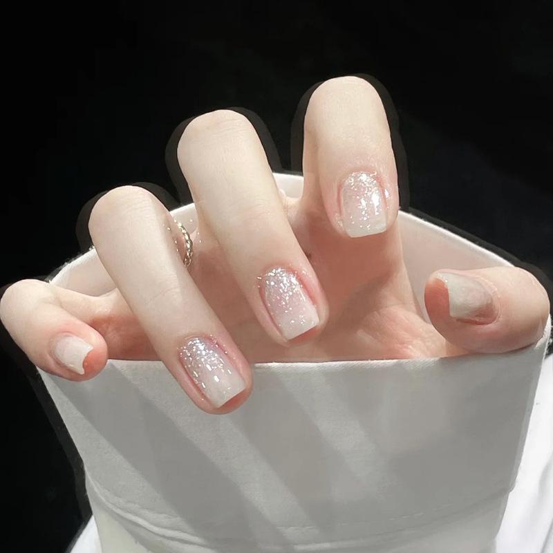 Milky White Gradient Glitter Wearable Nail Art Tips – Finished, Removable Fake Nails UV Gel Glue Kit
Milky White Gradient Glitter Wearable Nail Art Tips – Finished, Removable Fake Nails UV Gel Glue Kit