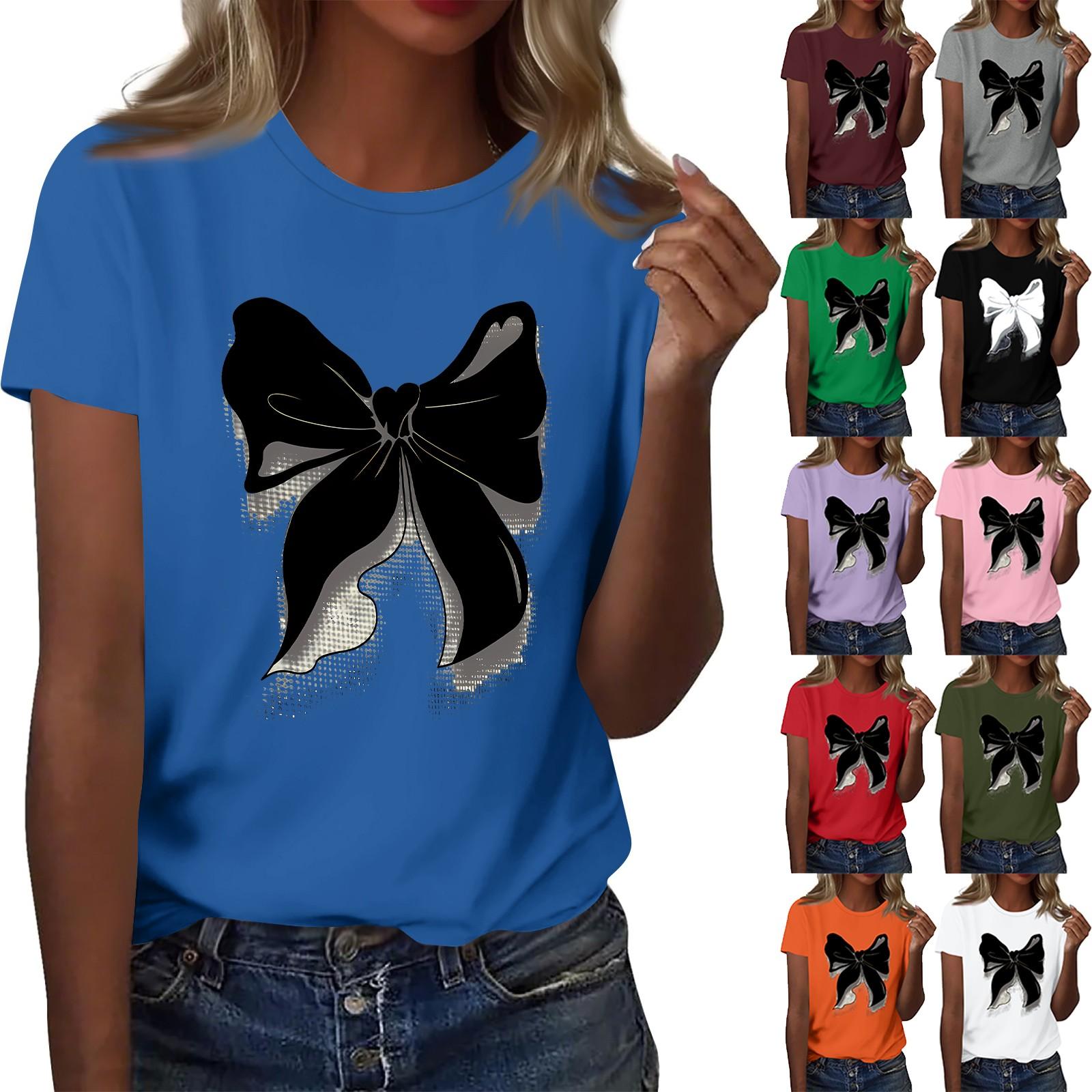 Ladies Loose Comfortable Casual Fashionable Bow Pattern Printed Round Neck Short Sleeved Shirt M
Ladies Loose Comfortable Casual Fashionable Bow Pattern Printed Round Neck Short Sleeved Shirt M