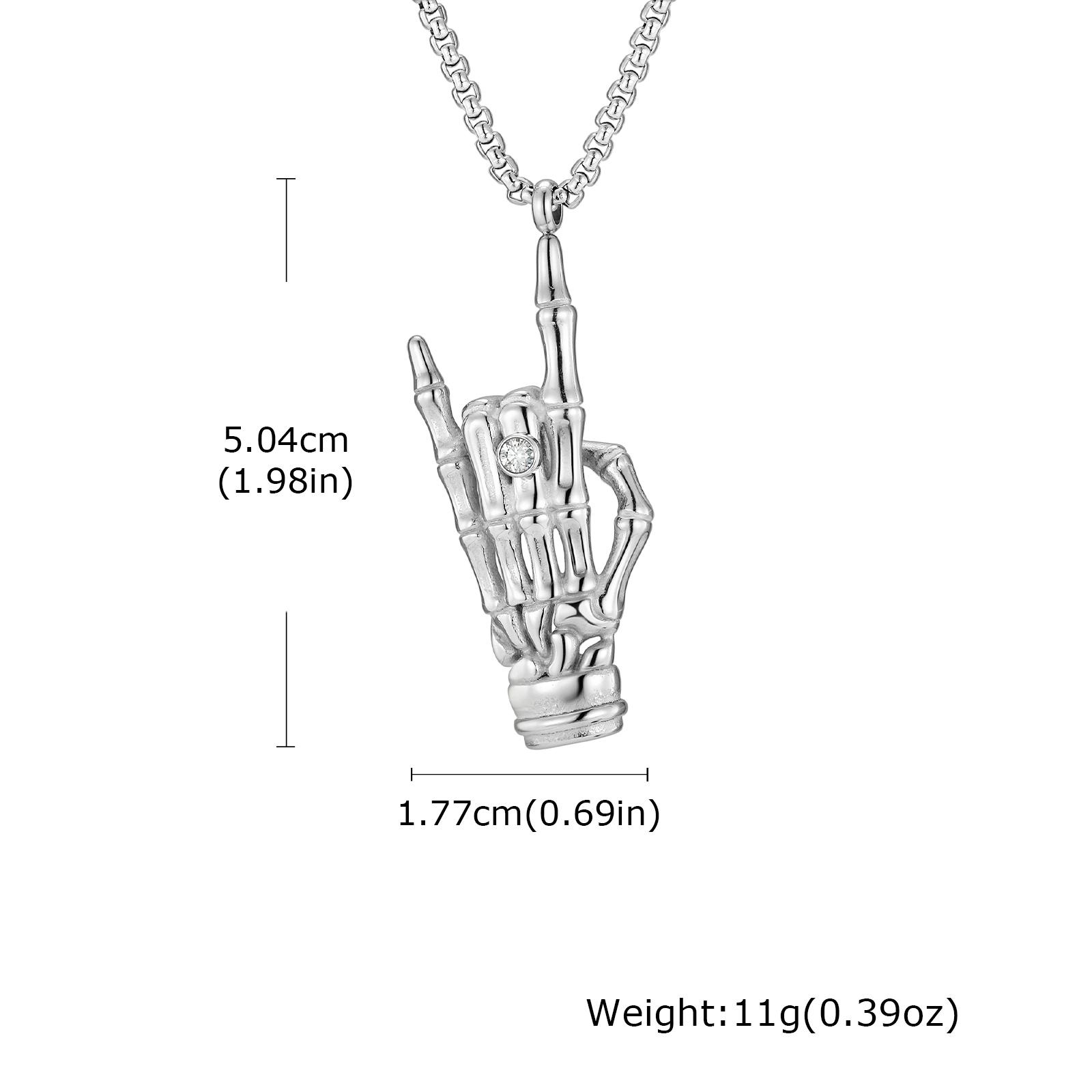 Punk Rock Gesture Pendant Necklace for Men Vintage Gothic Skull Stainless Steel Necklace Hip Hop Party Jewelry Gifts 50cm
Punk Rock Gesture Pendant Necklace for Men Vintage Gothic Skull Stainless Steel Necklace Hip Hop Party Jewelry Gifts 50cm