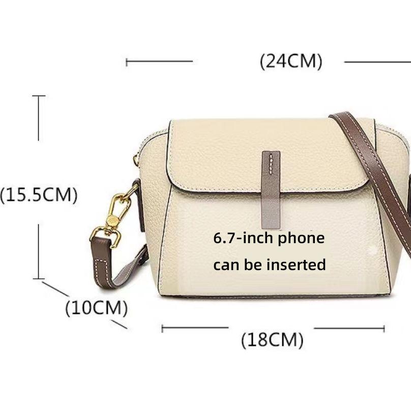 Сумка, сумка через плечо, женская воловья кожа, модная и универсальная, сумка для телефона на одно плечо. бежевый