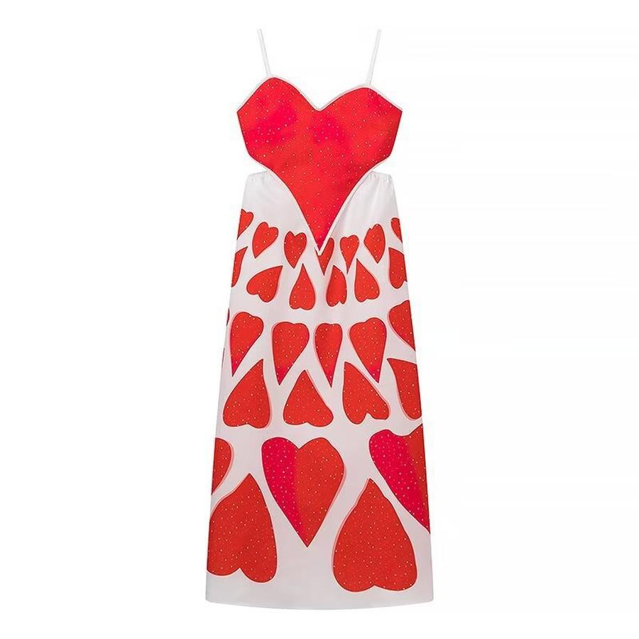 Spring New Women s Street Fashion Heart Print Strappy Dress M
Spring New Women s Street Fashion Heart Print Strappy Dress M