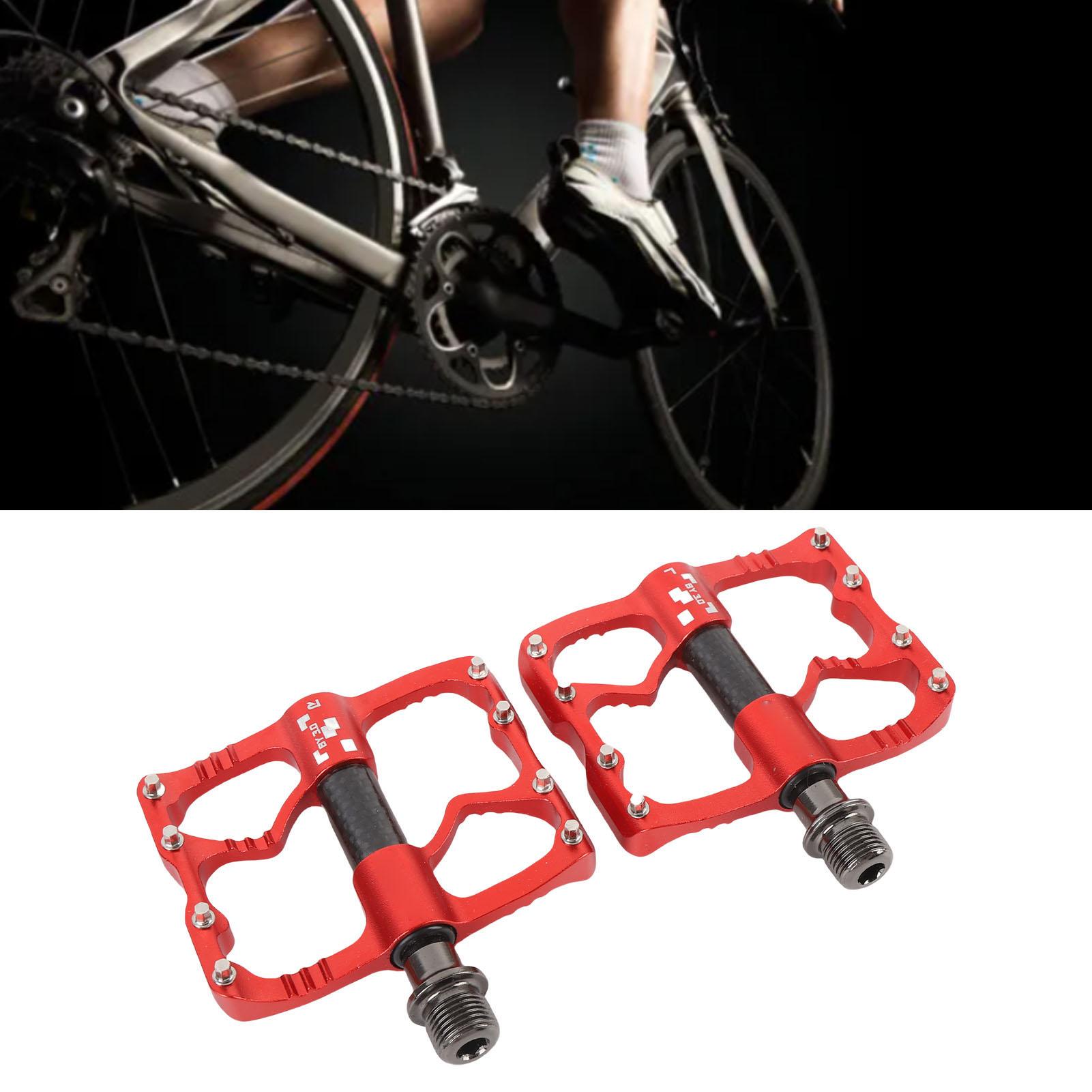 Road Mountain Bike Pedals 3 Bearings Bicycle Pedals Lightweight Bicycle Platform Pedals with Anti Skid Nails Aluminum Alloy Carbon Fiber Red
Road Mountain Bike Pedals 3 Bearings Bicycle Pedals Lightweight Bicycle Platform Pedals with Anti Skid Nails Aluminum Alloy Carbon Fiber Red