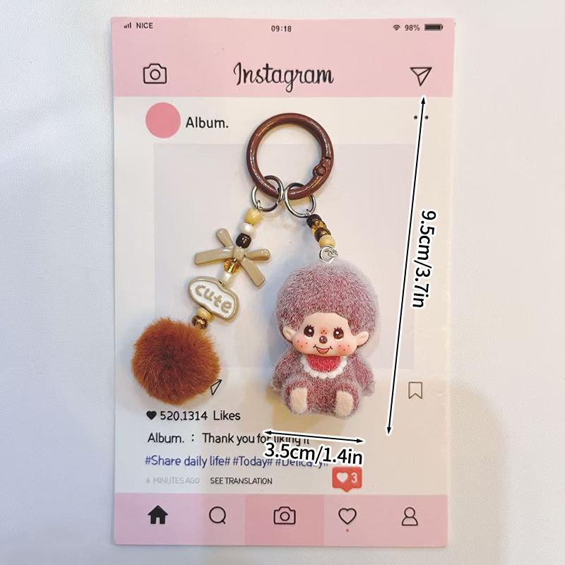 Resin Flocking Monchichi Keychain Cute Monkey Baby Trendy Keyring Cartoon Pendent Keys Bags Hanging Accessories Small Gifts
Resin Flocking Monchichi Keychain Cute Monkey Baby Trendy Keyring Cartoon Pendent Keys Bags Hanging Accessories Small Gifts