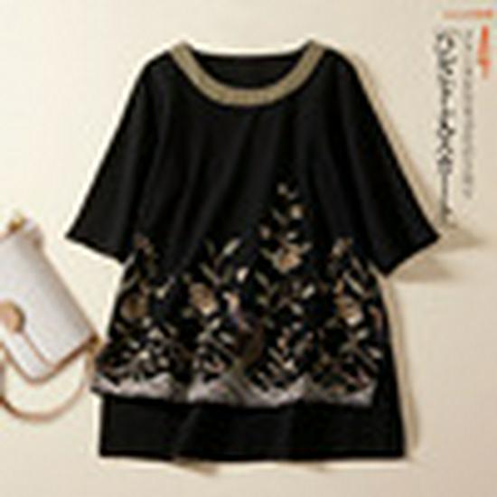 2022 Летняя ретро-футболка больших размеров для женщин с вышивкой и средним рукавом XL чёрный
2022 Летняя ретро-футболка больших размеров для женщин с вышивкой и средним рукавом XL чёрный