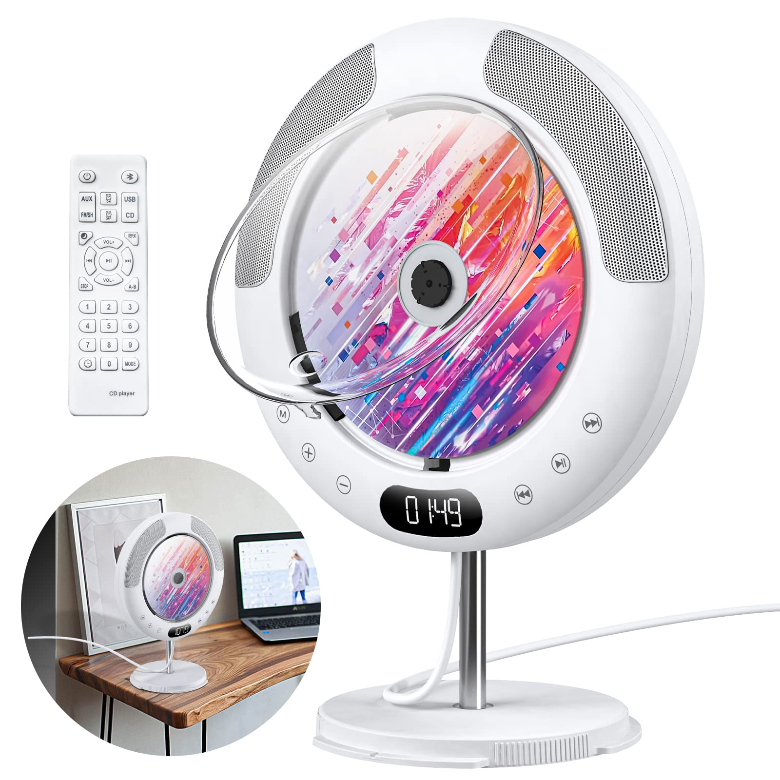 KOVCDVI CD Tabletop Bluetooth CD Compatible with CD AUX Dustproof Transparent Cover PSE Japanese Instruction Manual Included Player, Player, Built-in білий
KOVCDVI CD Tabletop Bluetooth CD Compatible with CD AUX Dustproof Transparent Cover PSE Japanese Instruction Manual Included Player, Player, Built-in білий