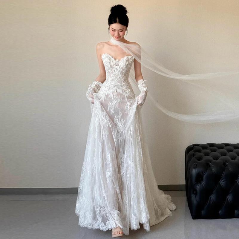 Весільна сукня Ele Lace 2026 Нова Елегантна Весільна Сукня з wrap-дизайном на грудях для заручин та фотосесій, Довга спідниця M білий
Весільна сукня Ele Lace 2026 Нова Елегантна Весільна Сукня з wrap-дизайном на грудях для заручин та фотосесій, Довга спідниця M білий