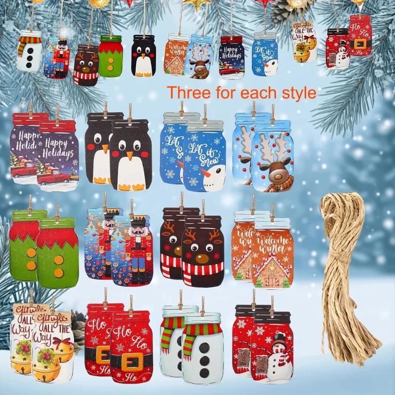 Top Quality Christmas Tree Decoration Wooden Mason Can-shaped Hanging Pendant, Decorative Label, Tree Wall Decoration Pendant
Top Quality Christmas Tree Decoration Wooden Mason Can-shaped Hanging Pendant, Decorative Label, Tree Wall Decoration Pendant