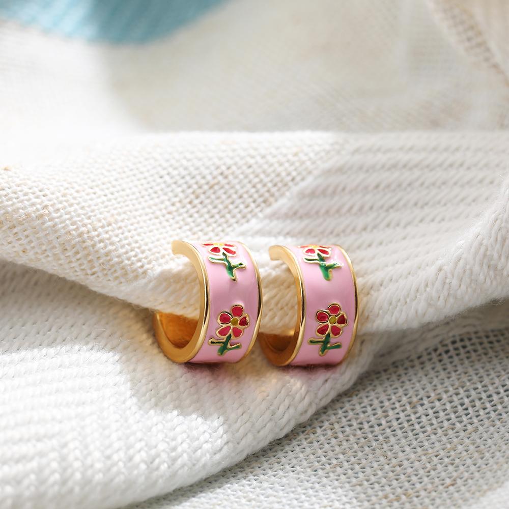 Vintage Cute Flower Earrings for Women New Trendy Open Circle Enamel Flowers Small Hoop Earrings Fashion Zircon Gift
Vintage Cute Flower Earrings for Women New Trendy Open Circle Enamel Flowers Small Hoop Earrings Fashion Zircon Gift