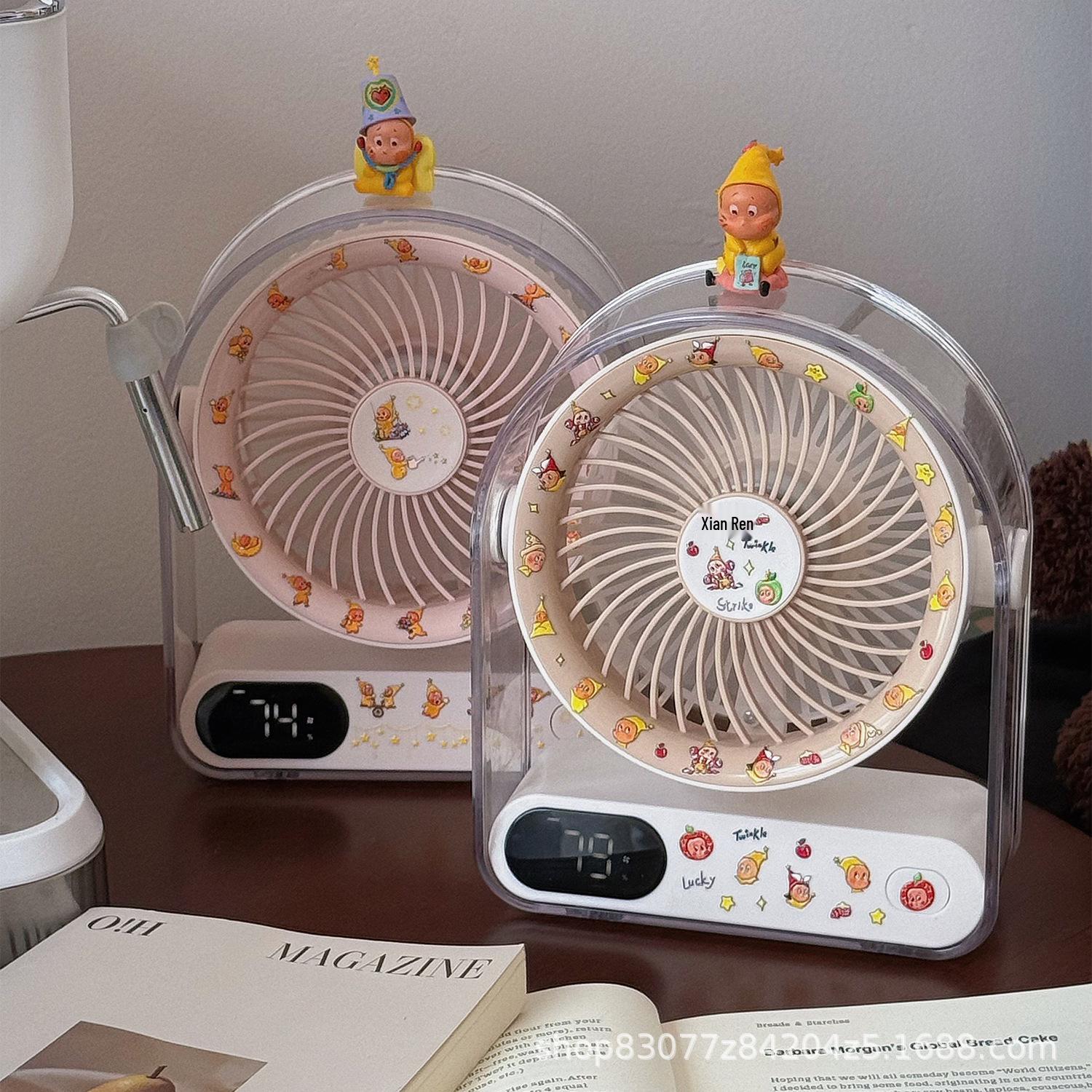 Ins Style Cute Star USB Rechargeable Desktop Fan - 2400mAh Long Battery Life, Portable Gray fan with screen + star person sticker
Ins Style Cute Star USB Rechargeable Desktop Fan - 2400mAh Long Battery Life, Portable Gray fan with screen + star person sticker