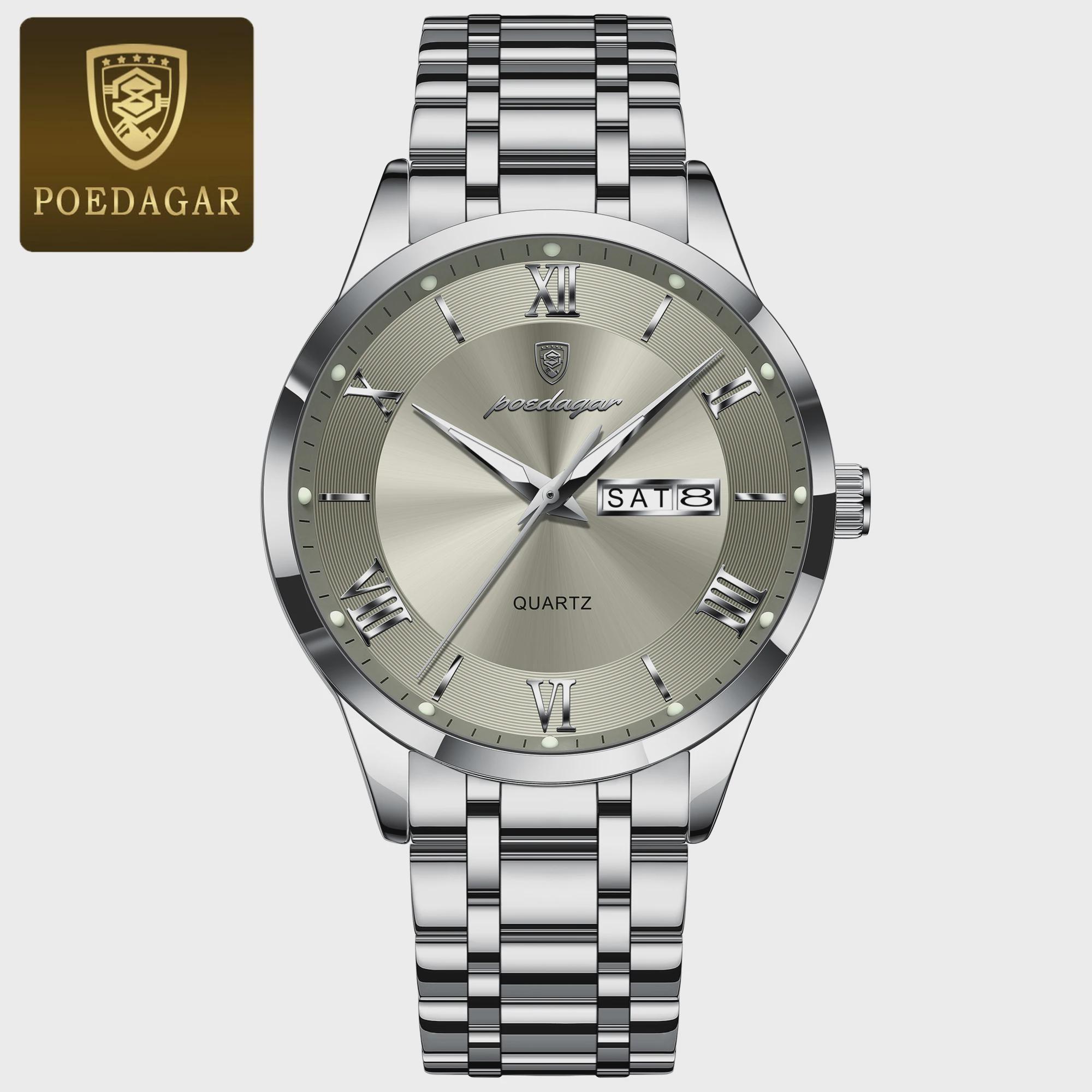 POEDAGAR Luxury Fashion Men Clock Waterproof Luminous Week Date Sports Man Wristwatch Stainless Steel Men s Quartz Watches серый/серебряный
POEDAGAR Luxury Fashion Men Clock Waterproof Luminous Week Date Sports Man Wristwatch Stainless Steel Men s Quartz Watches серый/серебряный