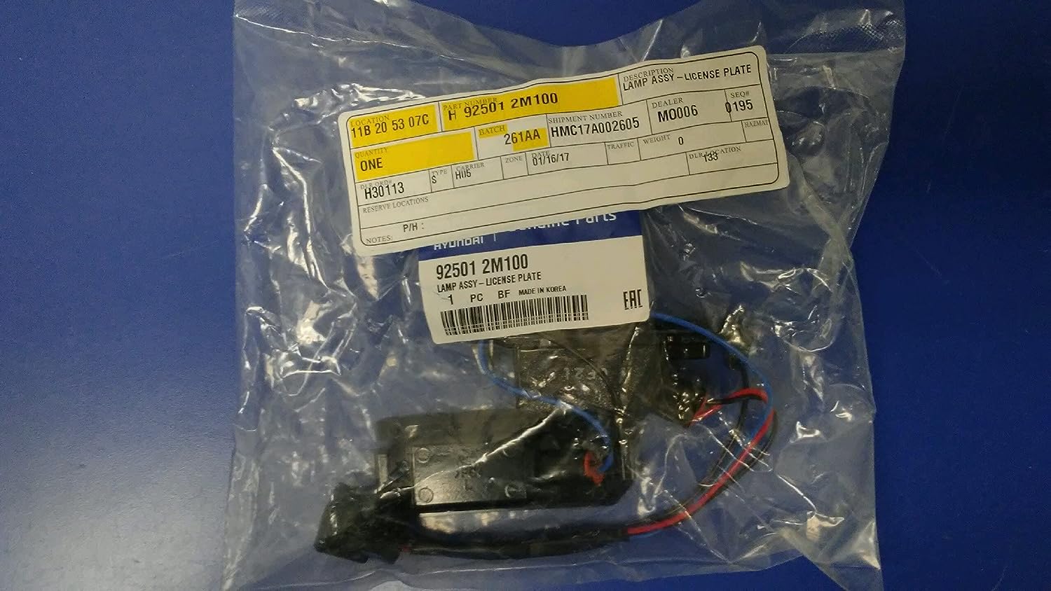 Оригинальная OEM лампа 92501-2M100 — L/Plate / 925012M100 для Hyundai Genesis 10-16 
Оригинальная OEM лампа 92501-2M100 — L/Plate / 925012M100 для Hyundai Genesis 10-16