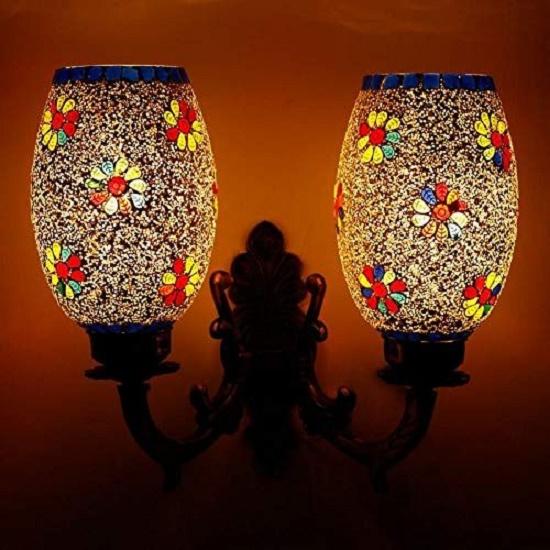 Double dome glass wall lamp for living & home decoration turkish lamp (Multicolour, bulb not included); Made in India
Double dome glass wall lamp for living & home decoration turkish lamp (Multicolour, bulb not included); Made in India