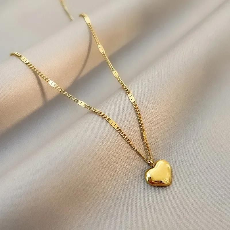 Gold Color Heart Shape Metal Pendant Korean Chain Necklace For Women Silver Color Lovely Women Ins Necklace Fashion Jewelry
Gold Color Heart Shape Metal Pendant Korean Chain Necklace For Women Silver Color Lovely Women Ins Necklace Fashion Jewelry
