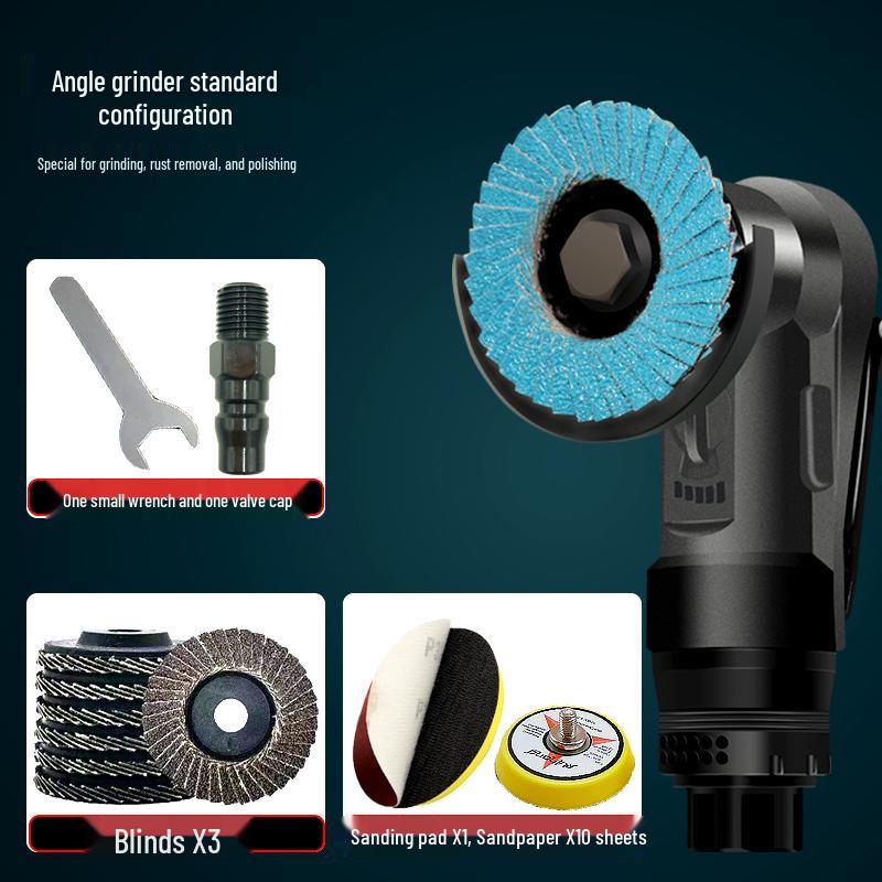 Compact Pneumatic Angle Grinder with Grinding Wheel and Flap Disc for Polishing
Compact Pneumatic Angle Grinder with Grinding Wheel and Flap Disc for Polishing
