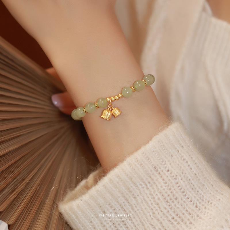 Gentle breeze and misty moon at night, natural Hetian jade bracelet, lily of the valley flower bracelet, high-end vintage style birthday gift for Gentle breeze and misty m
Gentle breeze and misty moon at night, natural Hetian jade bracelet, lily of the valley flower bracelet, high-end vintage style birthday gift for Gentle breeze and misty m