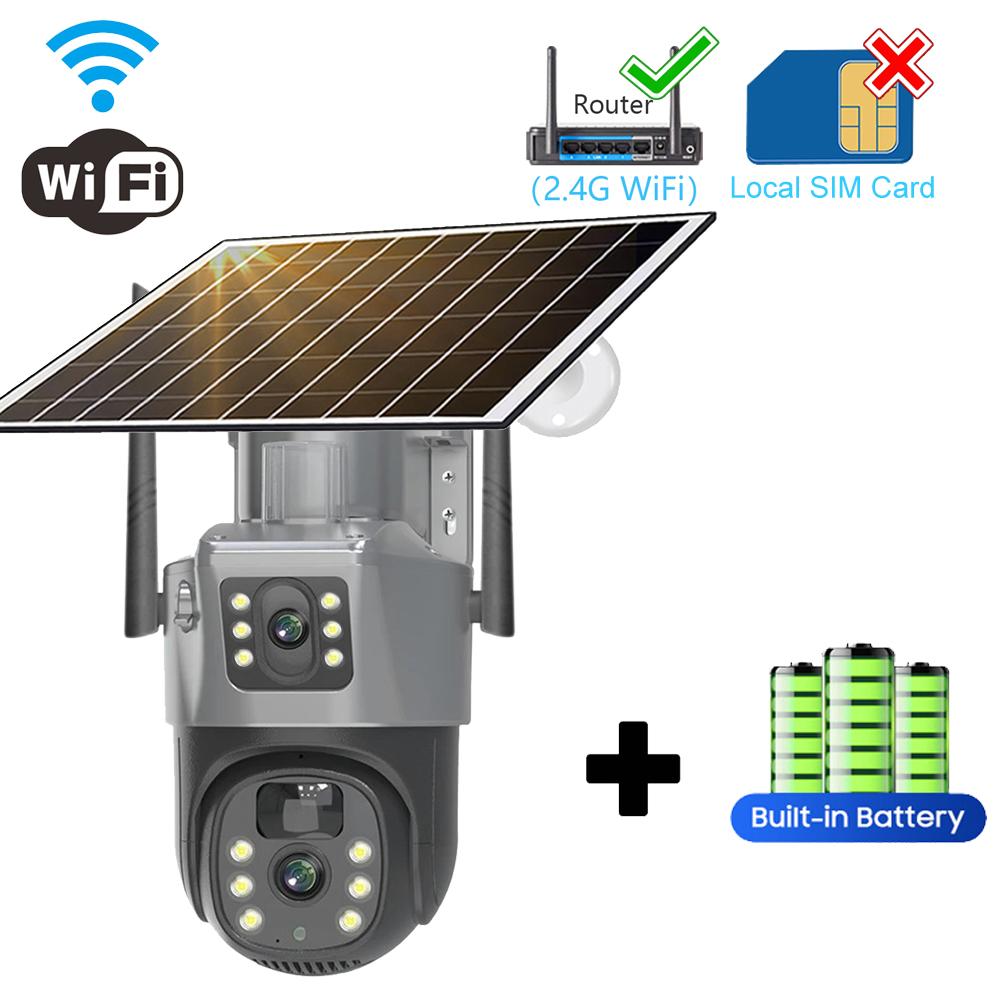 Сонячна камера 4G Sim Зовнішня Двооб єктивна WiFi 8Мп 4K IP Камера Сонячна панель Відеоспостереження Безпека Вбудована батарея PIR Мережеві камери V380 WiFi Camera No Card
Сонячна камера 4G Sim Зовнішня Двооб єктивна WiFi 8Мп 4K IP Камера Сонячна панель Відеоспостереження Безпека Вбудована батарея PIR Мережеві камери V380 WiFi Camera No Card
