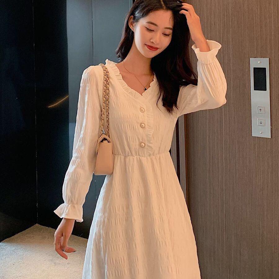 Hepburn Style French White Long Sleeve Waist-Cinching Midi Dress for Women S for under 45 kg грязно-белый
Hepburn Style French White Long Sleeve Waist-Cinching Midi Dress for Women S for under 45 kg грязно-белый