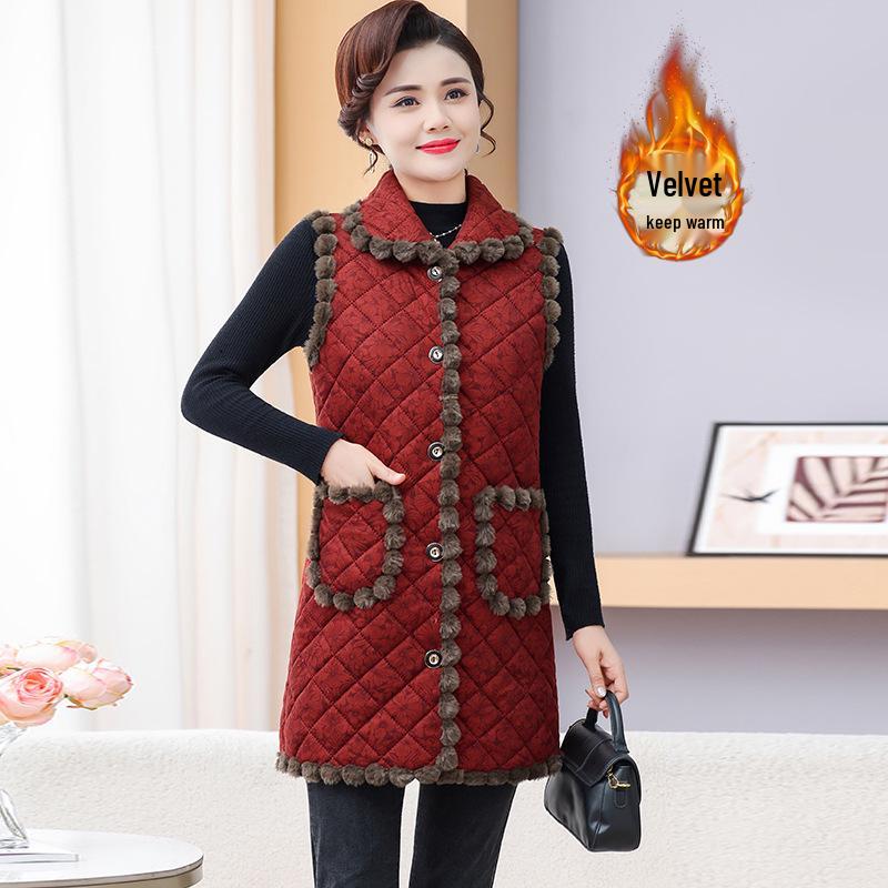 2025 A/W Stylish Fleece-Lined Vest for Middle-Aged & Elderly Mothers, Warm Outerwear with Pockets 4XL (135-145 kg) червоний
2025 A/W Stylish Fleece-Lined Vest for Middle-Aged & Elderly Mothers, Warm Outerwear with Pockets 4XL (135-145 kg) червоний