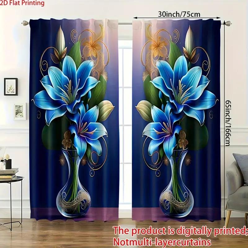 2 Pcs Blue vase flowers print curtains suitable for bedroom living room kitchen decoration home decoration window decoration 100*130 Rod Pocket 1pcs
2 Pcs Blue vase flowers print curtains suitable for bedroom living room kitchen decoration home decoration window decoration 100*130 Rod Pocket 1pcs