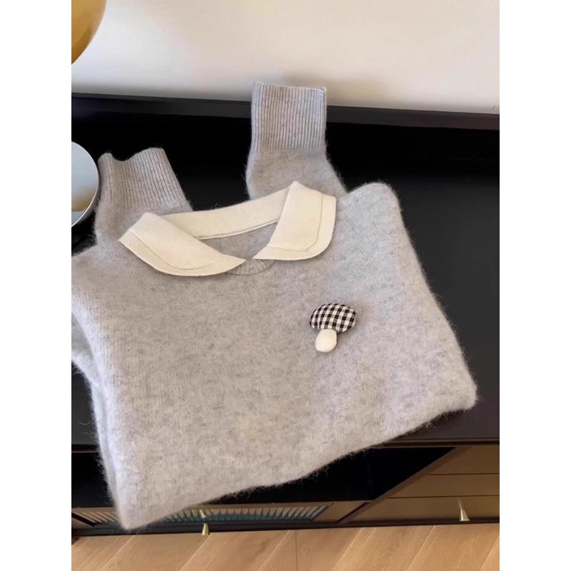 Autumn new loose and thin fashionable age-reducing doll collar sweater women s thickened gentle wind knitted sweater one size fits all сірий колір
Autumn new loose and thin fashionable age-reducing doll collar sweater women s thickened gentle wind knitted sweater one size fits all сірий колір