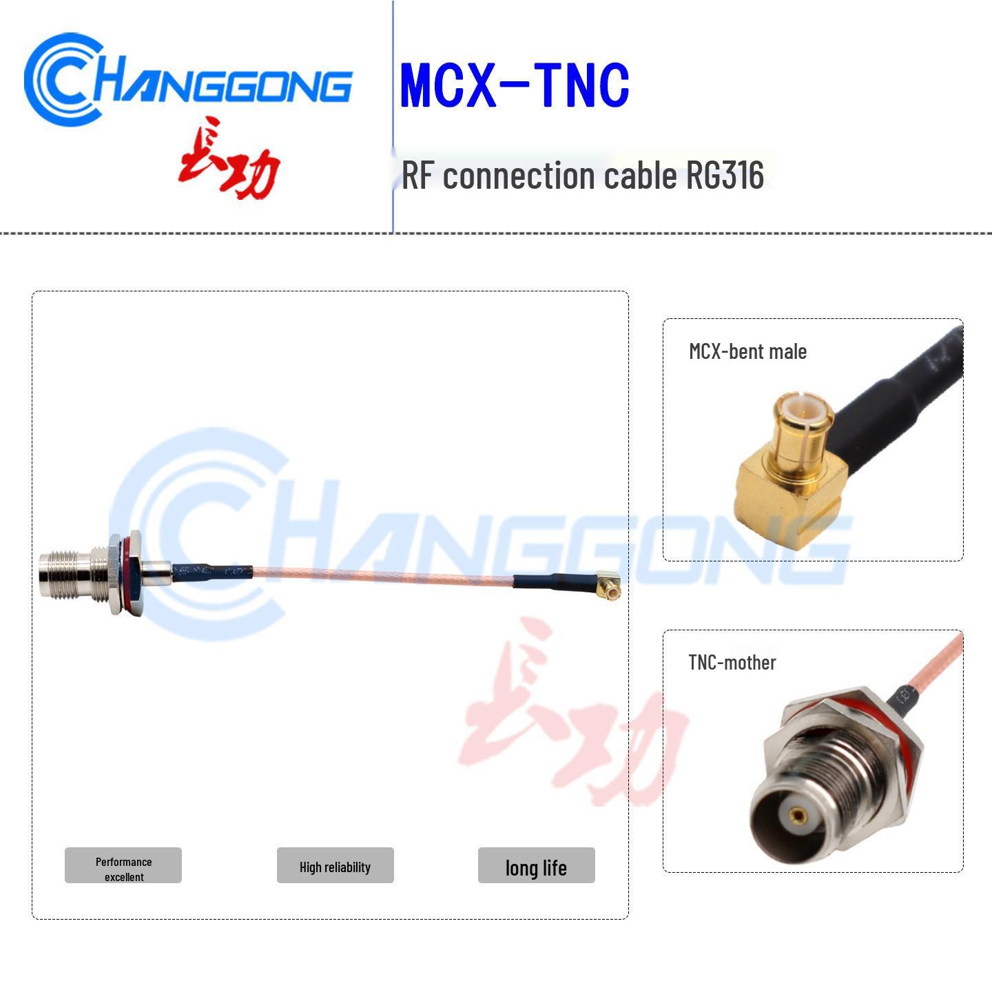Silver-Plated RG316 MCX Male to TNC Female Right-Angle GPS Extension Cable 10cm RG316 cable
Silver-Plated RG316 MCX Male to TNC Female Right-Angle GPS Extension Cable 10cm RG316 cable