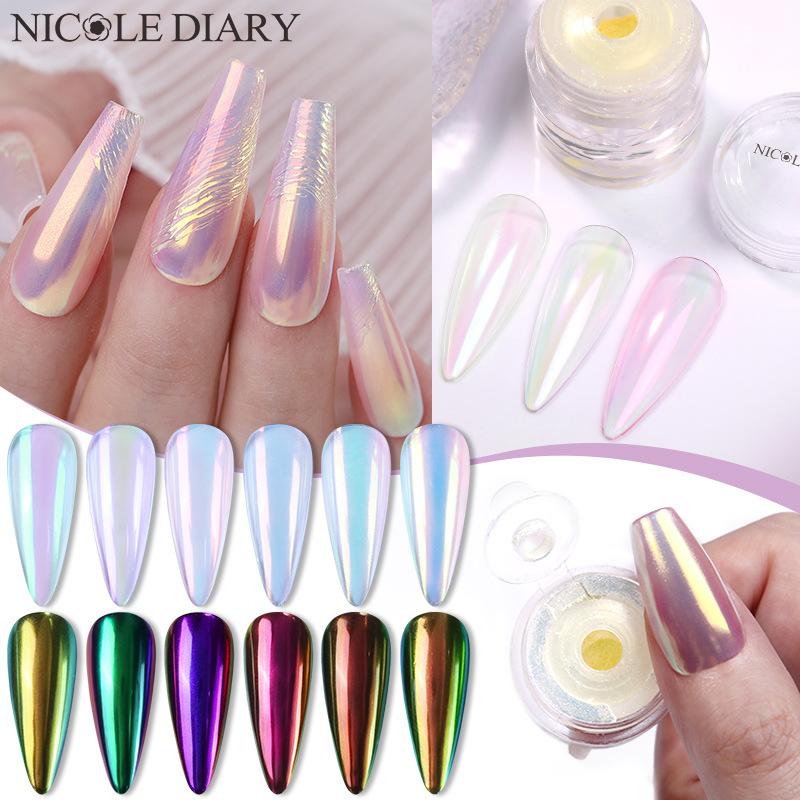 Nicolediary Nail Art Gradual Change Pearlescent Ice Muscle Powder, Ice Transparent Aurora Electroplating Nail Art Powder Highlight Fine Glitter
Nicolediary Nail Art Gradual Change Pearlescent Ice Muscle Powder, Ice Transparent Aurora Electroplating Nail Art Powder Highlight Fine Glitter