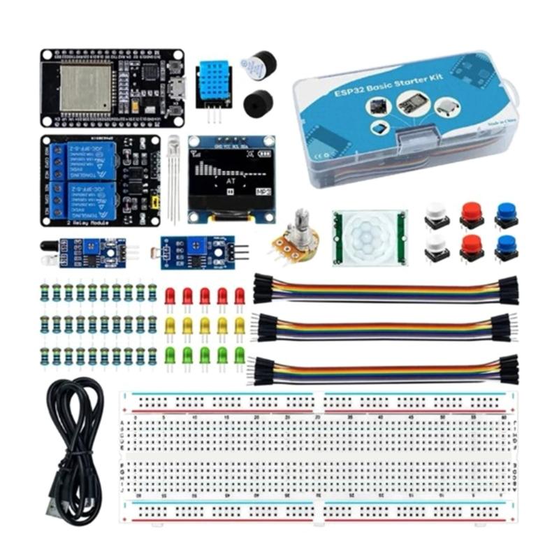 Comprehensive ESP32 WiFi Development Board Basic Starter Kit for Projects and Programming
Comprehensive ESP32 WiFi Development Board Basic Starter Kit for Projects and Programming