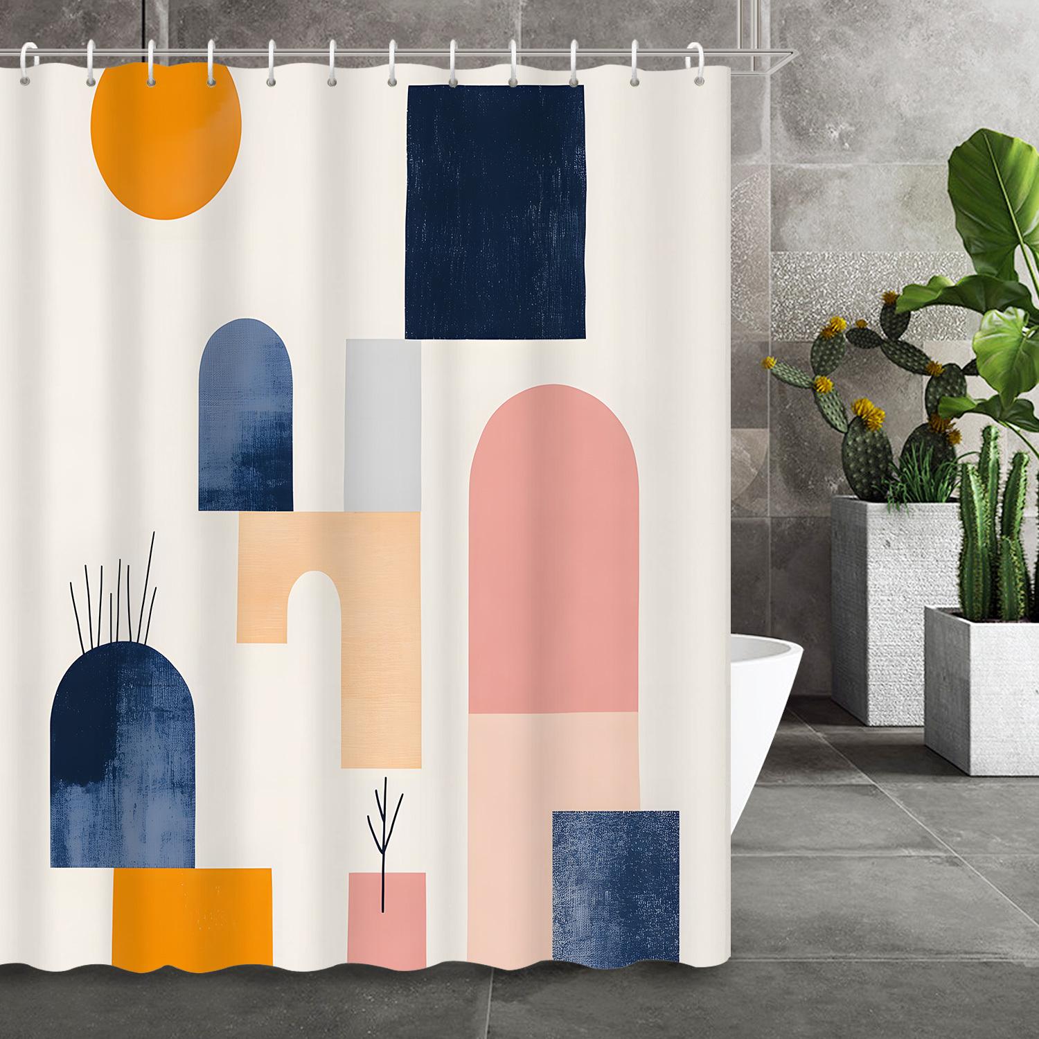 Open 1Pc Retro Watercolor Abstract Art Geometric Pattern Shower Curtain, 12 Hooks Bathroom Decor W60H190(CM)-1 Pcs
Open 1Pc Retro Watercolor Abstract Art Geometric Pattern Shower Curtain, 12 Hooks Bathroom Decor W60H190(CM)-1 Pcs
