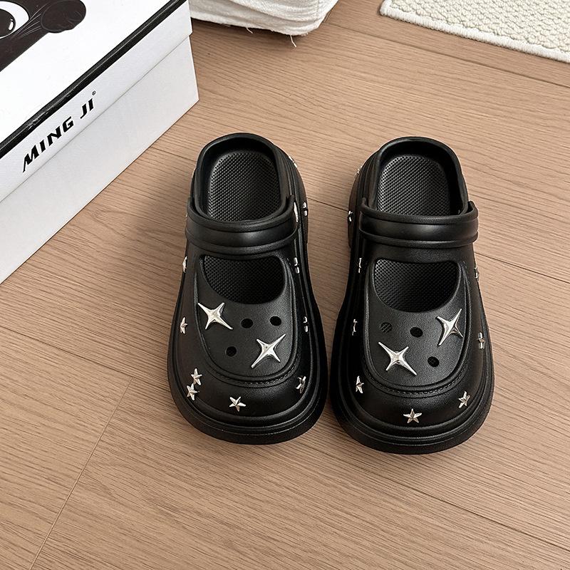 Fashion and cute star thick-soled heightening bag head slippers women s 2025 summer new wear cool slippers hole shoes 35
Fashion and cute star thick-soled heightening bag head slippers women s 2025 summer new wear cool slippers hole shoes 35