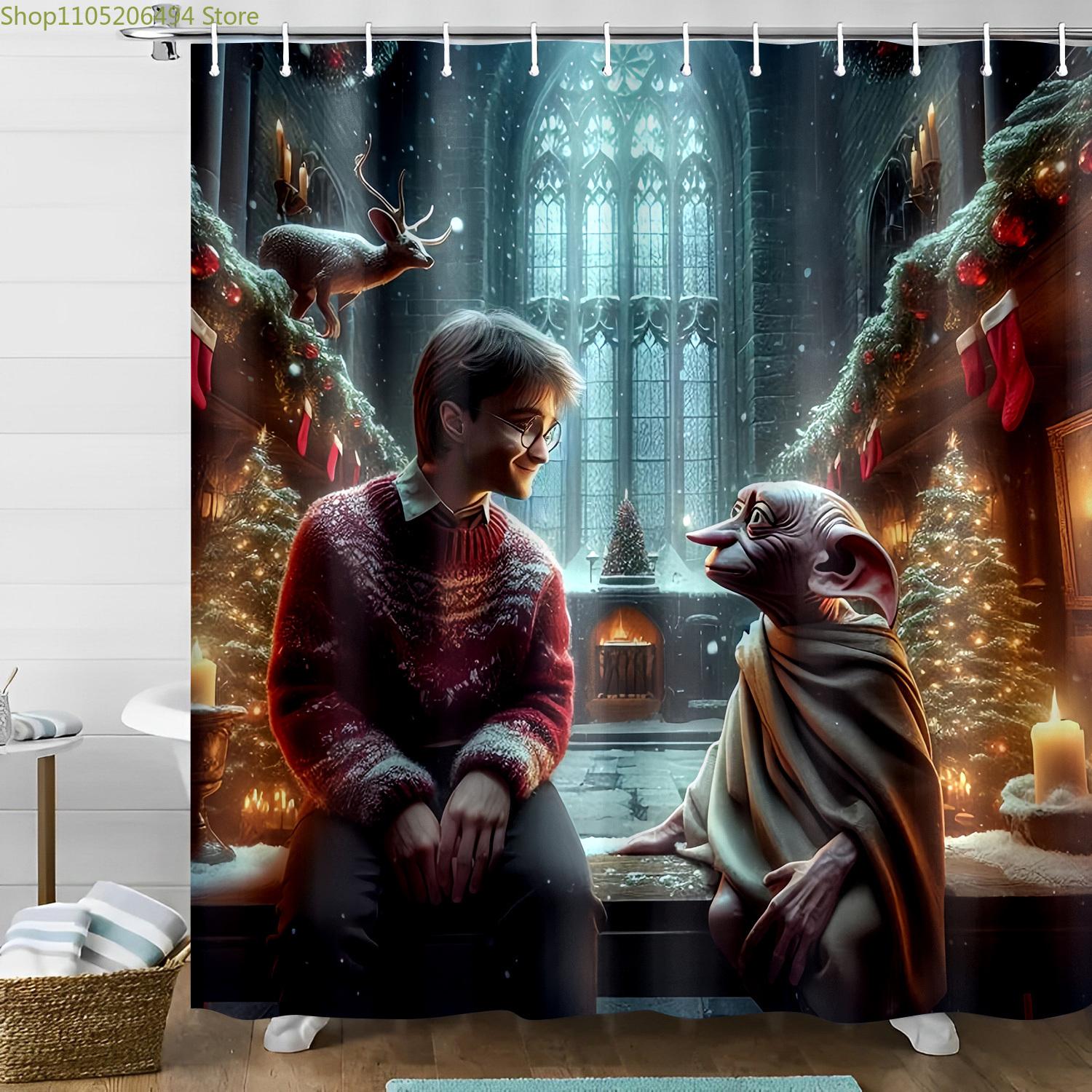 Valentine S Day Shower Curtain Inspired by Warner Bros, Featuring a Whimsical Winter Castle with a Wizard And an Elf Companion 90x180cm
Valentine S Day Shower Curtain Inspired by Warner Bros, Featuring a Whimsical Winter Castle with a Wizard And an Elf Companion 90x180cm
