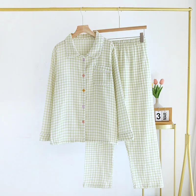 Весняно-літо Новий жіночий одяг для сну, довгий комплект, 100% бавовна, плед, довгі рукави, довгі штани, комплект із двох частин, комір, домашній одяг 2XL зелений
Весняно-літо Новий жіночий одяг для сну, довгий комплект, 100% бавовна, плед, довгі рукави, довгі штани, комплект із двох частин, комір, домашній одяг 2XL зелений