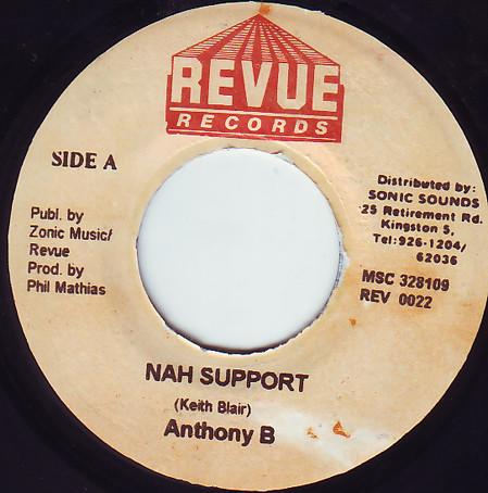 7inch Record ANTHONY B - Nah Support NONE Revue Records Jamaica Reggae, Ska & Dub Used
7inch Record ANTHONY B - Nah Support NONE Revue Records Jamaica Reggae, Ska & Dub Used