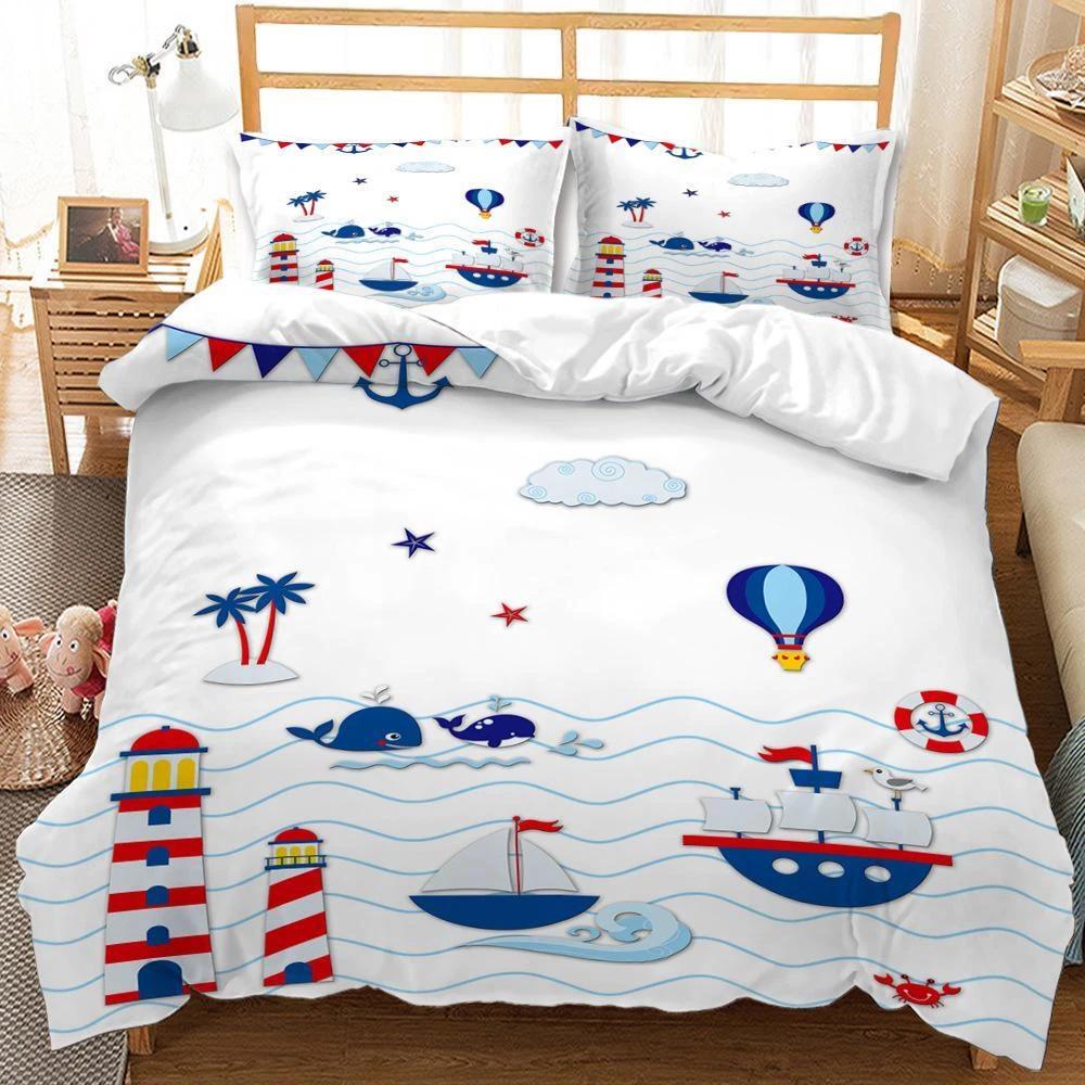 Nautical Theme Bedding Set Cartoon Duvet Cover Queen King Single Duvet Cover Pillowcase 2/3pc Kid Gift Soft Bedroom Decoration DE 100x135cm
Nautical Theme Bedding Set Cartoon Duvet Cover Queen King Single Duvet Cover Pillowcase 2/3pc Kid Gift Soft Bedroom Decoration DE 100x135cm