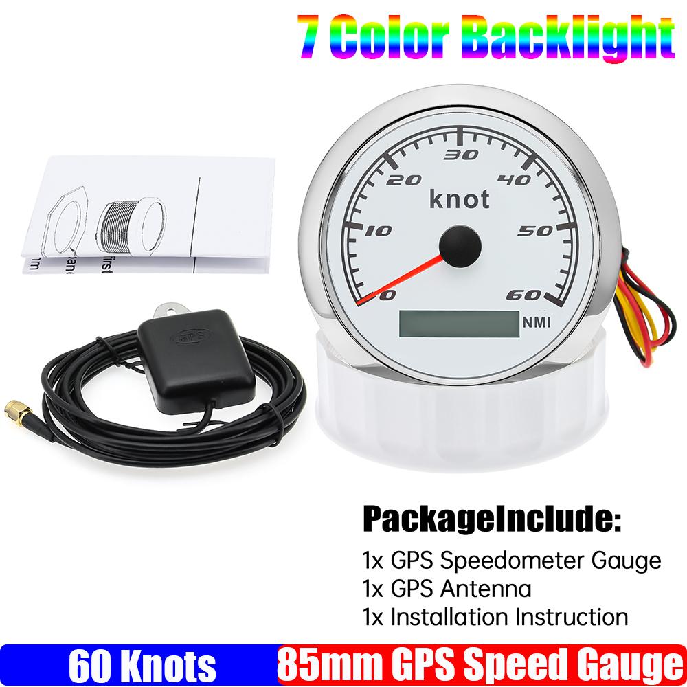 ZMFJH 85mm GPS Speedometer Gauge with Antenna 30Knots,60Knots 7 Color LED Speed Meter Odometer for Marine Boat Yacht 12V24V 60knots WS
ZMFJH 85mm GPS Speedometer Gauge with Antenna 30Knots,60Knots 7 Color LED Speed Meter Odometer for Marine Boat Yacht 12V24V 60knots WS