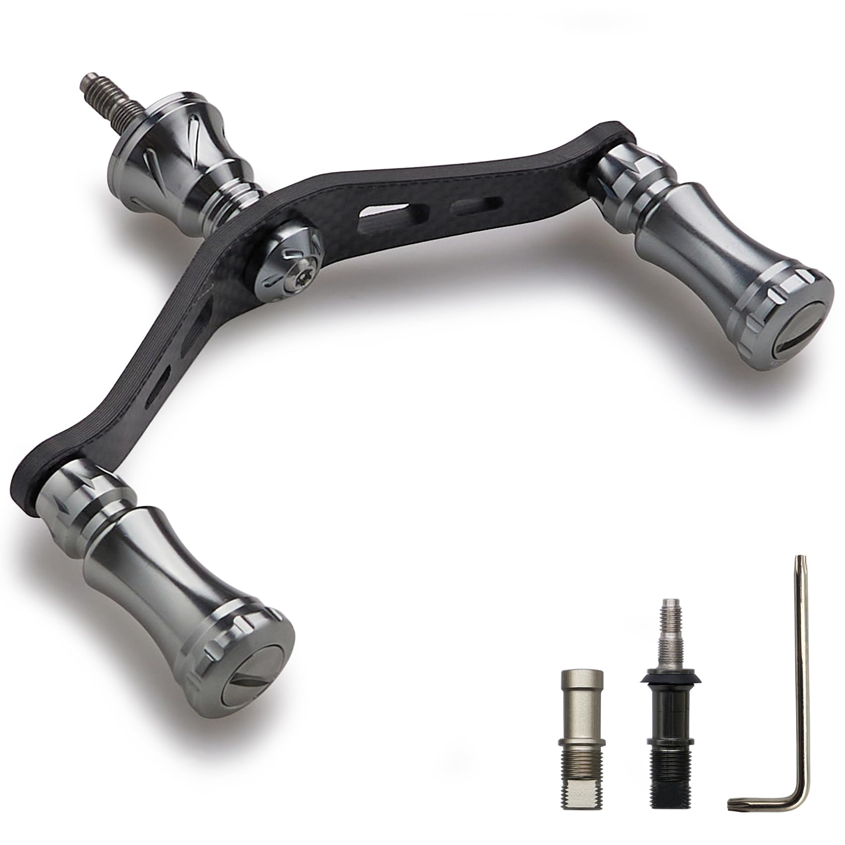 HEIGHTEN 90mm Reel Handle Shimano Daiwa General 1.5K Carbon Cloth Carbon Crank Handle for Spinning Reel Chess Series (Gunmetal) (783)
HEIGHTEN 90mm Reel Handle Shimano Daiwa General 1.5K Carbon Cloth Carbon Crank Handle for Spinning Reel Chess Series (Gunmetal) (783)