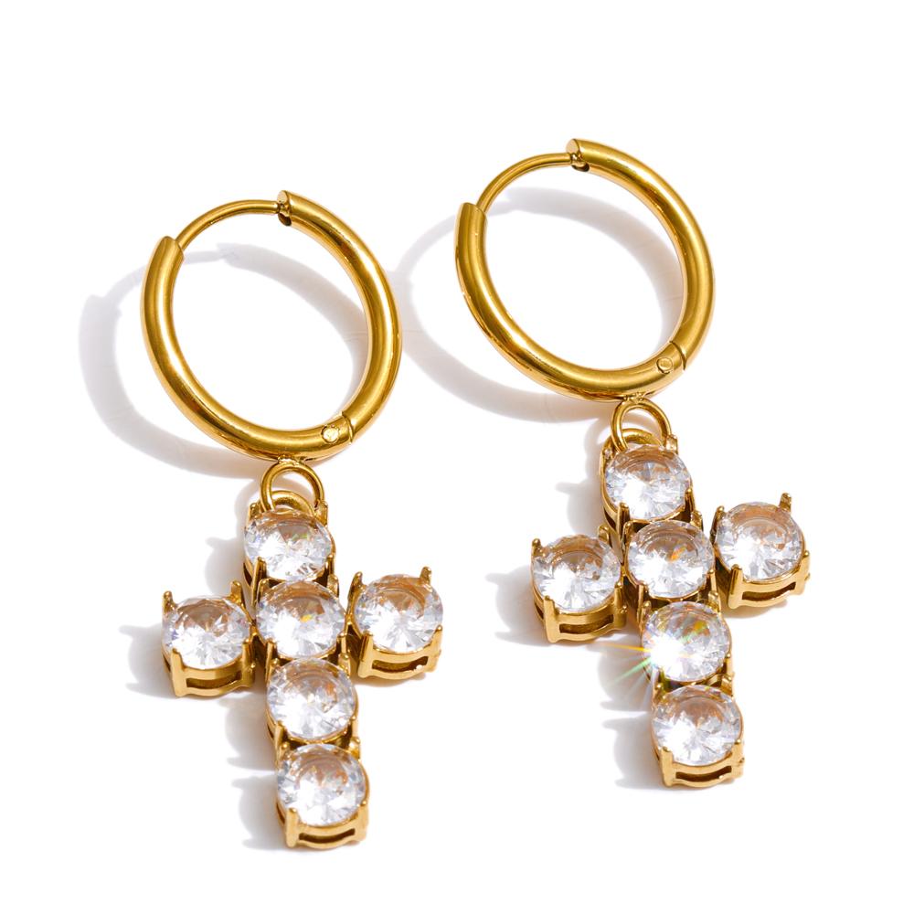 Yhpup High-Grade Bling Cubic Zirconia Cross Drop Hoop Earrings Stainless Steel Daily Versatile Fashion Basic Charm Jewelry Gift
Yhpup High-Grade Bling Cubic Zirconia Cross Drop Hoop Earrings Stainless Steel Daily Versatile Fashion Basic Charm Jewelry Gift