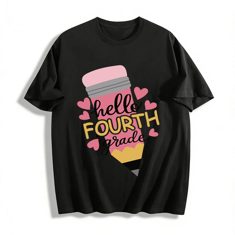 Hello Fourth Grade Pencil Print Kids Back To School Casual Tee Pure cotton T-shirt XXS
Hello Fourth Grade Pencil Print Kids Back To School Casual Tee Pure cotton T-shirt XXS