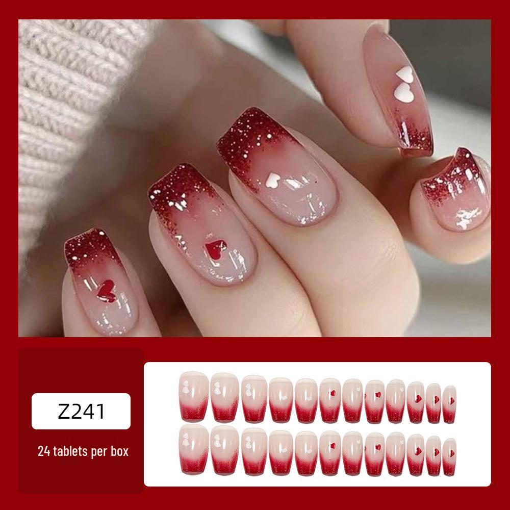 High-End French Gradient Press-On Nails with Glitter Hearts - Fashionable Nail Art Pieces
High-End French Gradient Press-On Nails with Glitter Hearts - Fashionable Nail Art Pieces