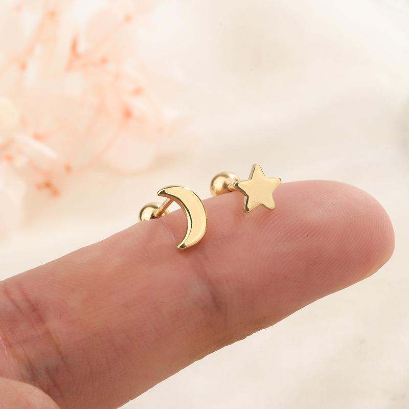 Asymmetric Star Moon Stud Earrings For Women Comfortable Screw Back Hypoallergenic Sleep Friendly No Removal Needed
Asymmetric Star Moon Stud Earrings For Women Comfortable Screw Back Hypoallergenic Sleep Friendly No Removal Needed