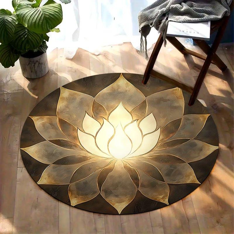 Lotus Zen Spirit Flannel-printed round floor mats are slip-resistant Suitable for living room bedroom terrace garden carpets 60cm
Lotus Zen Spirit Flannel-printed round floor mats are slip-resistant Suitable for living room bedroom terrace garden carpets 60cm