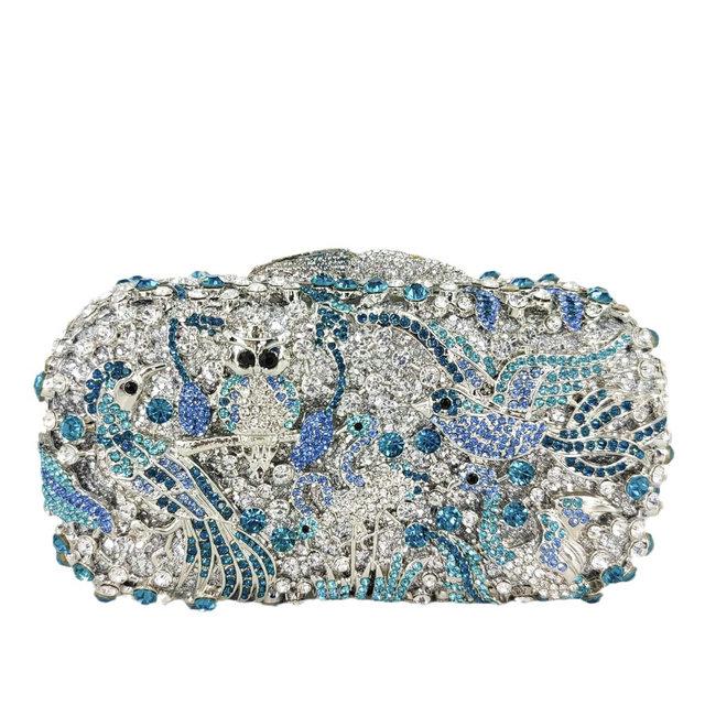 Boutique De FGG Light Blue Spahire Bird & Flower Women Crystal Clutch Evening Bags Wedding Bridal Animal Rhinestone Handbags Mini Size
Boutique De FGG Light Blue Spahire Bird & Flower Women Crystal Clutch Evening Bags Wedding Bridal Animal Rhinestone Handbags Mini Size