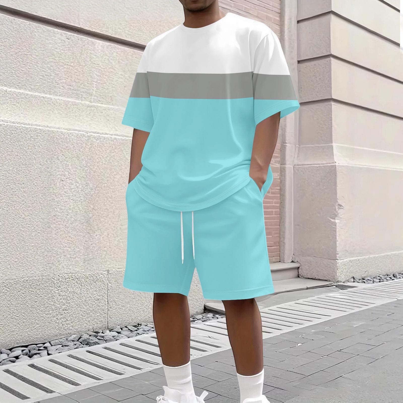 Men s Casual Short Sleeve Crew Neck T-Shirt and Shorts Set Striped Pattern Lightweight Breathable Summer Outfit for Daily Wear XXL
Men s Casual Short Sleeve Crew Neck T-Shirt and Shorts Set Striped Pattern Lightweight Breathable Summer Outfit for Daily Wear XXL