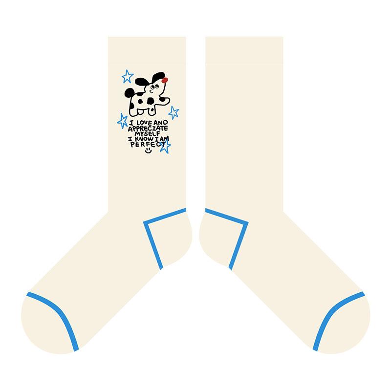 Cute Cartoon Energy Puppy Mid-calf Socks for Women, Stylish Striped Contrast Color Couple s Style Drawstring Socks 1 pair
Cute Cartoon Energy Puppy Mid-calf Socks for Women, Stylish Striped Contrast Color Couple s Style Drawstring Socks 1 pair