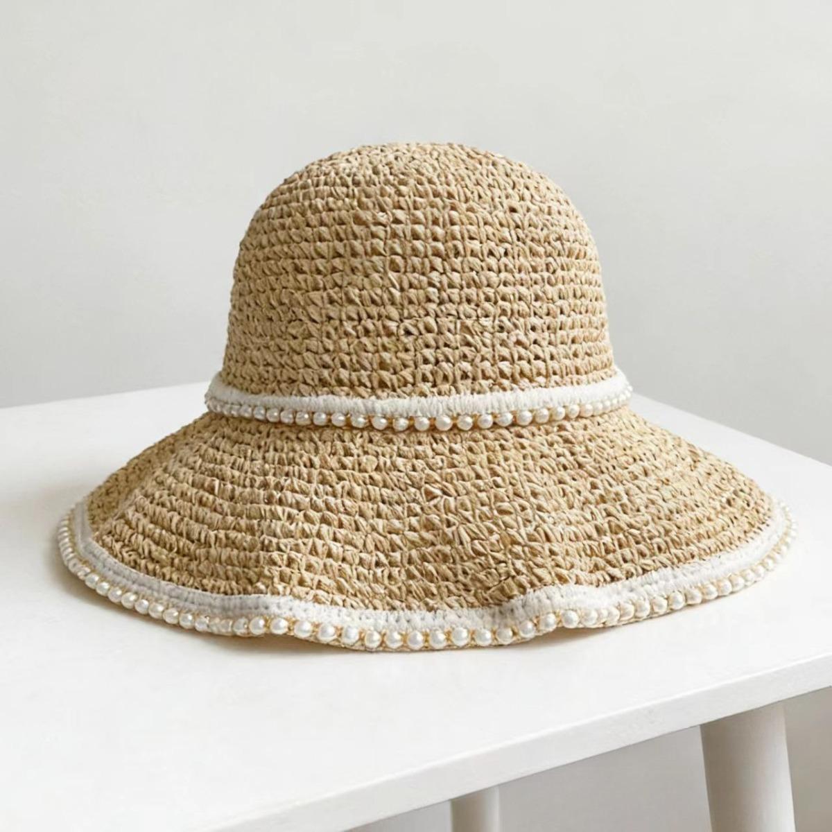 Ladies Hand Hook Double Layer Pearl Hollow Grass Hat For Summer Sunshade, Breathable Beach Sun Hat, Sunscreen Fisherman S Hat бежевий
Ladies Hand Hook Double Layer Pearl Hollow Grass Hat For Summer Sunshade, Breathable Beach Sun Hat, Sunscreen Fisherman S Hat бежевий