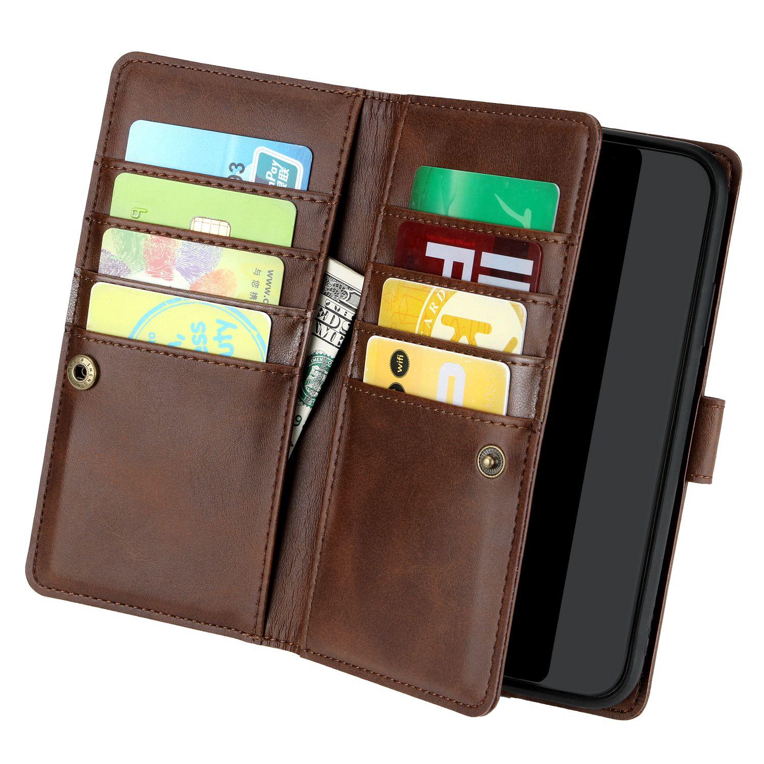For iPhone 14 Pro 6.1 inch Split Leather Flip Wallet Case Multiple Card Slots Stand Magnetic Phone Cover with Hand Strap Coffee
For iPhone 14 Pro 6.1 inch Split Leather Flip Wallet Case Multiple Card Slots Stand Magnetic Phone Cover with Hand Strap Coffee