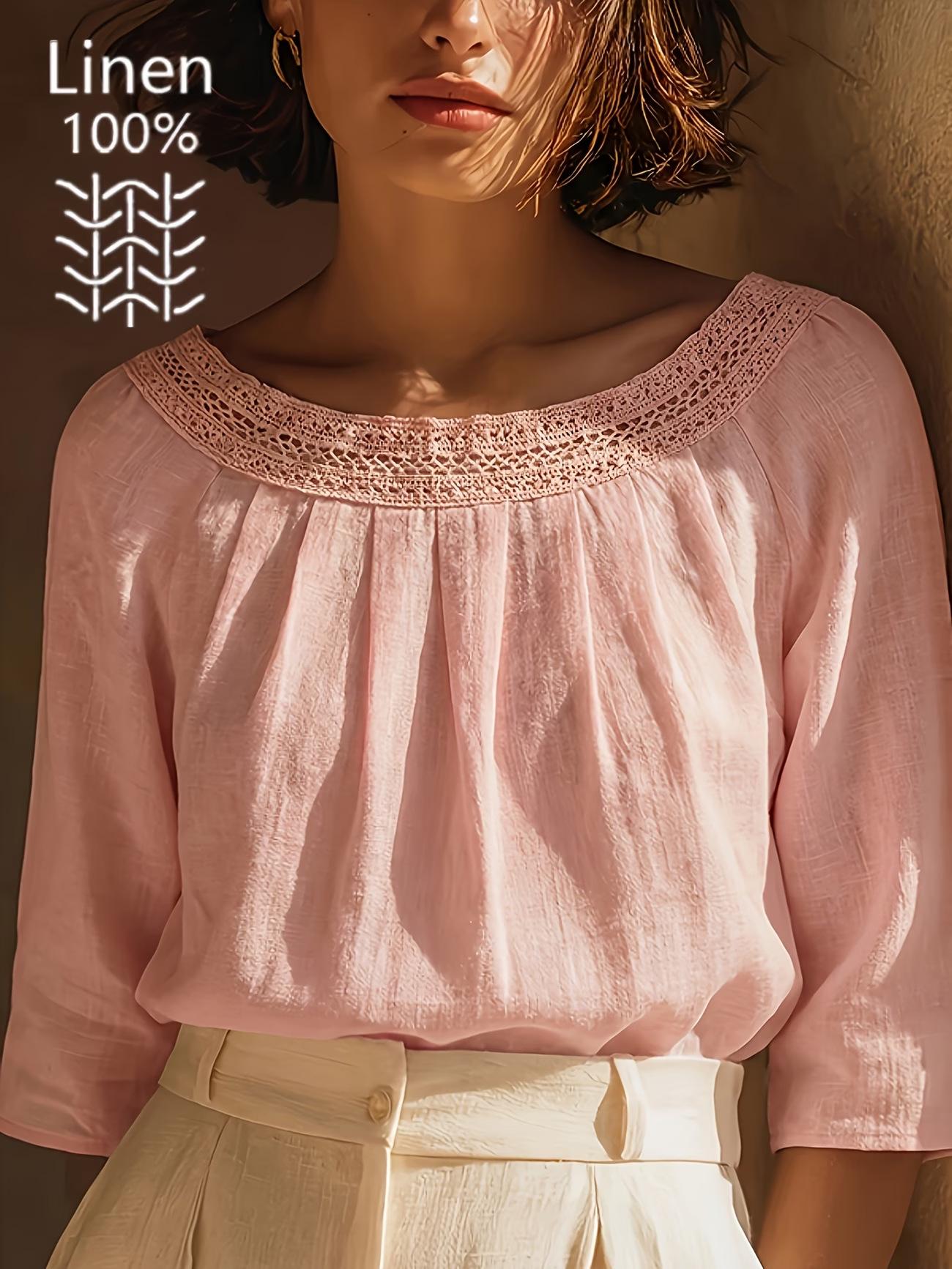 Women s Top with Lace Trim and Pleated Detail XXL рожевий
Women s Top with Lace Trim and Pleated Detail XXL рожевий