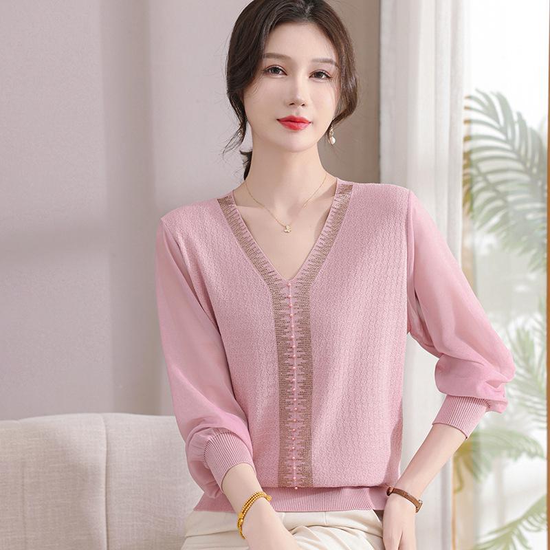 Stylish Spring Knit Top with Gauze Sleeves for Middle-aged and Elderly Women 3XL (140-160 jin)
Stylish Spring Knit Top with Gauze Sleeves for Middle-aged and Elderly Women 3XL (140-160 jin)