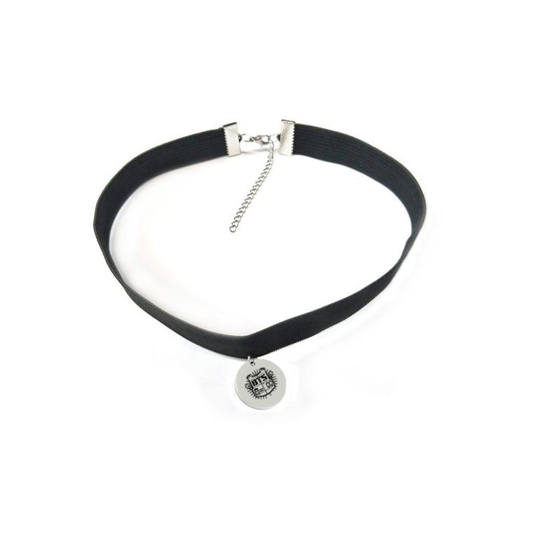 BTS Black Choker Necklace, Kpop Themed Neck Collar with Engraved Pendant, ARMY Fans Jewelry Accessory 1
BTS Black Choker Necklace, Kpop Themed Neck Collar with Engraved Pendant, ARMY Fans Jewelry Accessory 1