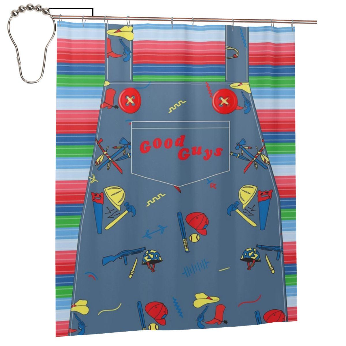 Good Guys Child S Play Chucky - Killer Doll Overalls Shower Curtain Bathroom Polyester Waterproof Bath Curtains With Hooks W60H190(CM)-1 Pcs
Good Guys Child S Play Chucky - Killer Doll Overalls Shower Curtain Bathroom Polyester Waterproof Bath Curtains With Hooks W60H190(CM)-1 Pcs