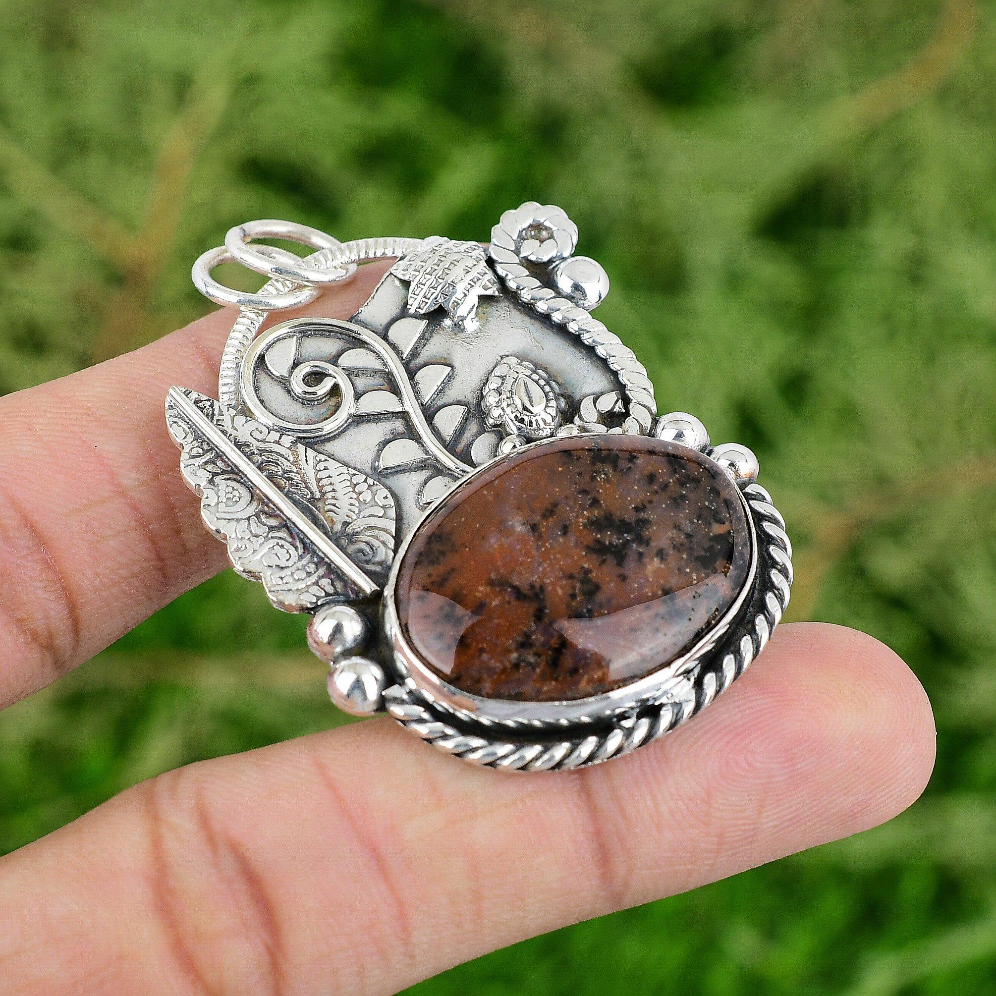 925 Sterling Silver Oval Natural Honey Dendrite Opal Mother Art Deco New Pendant
925 Sterling Silver Oval Natural Honey Dendrite Opal Mother Art Deco New Pendant